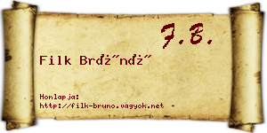 Filk Brúnó névjegykártya
